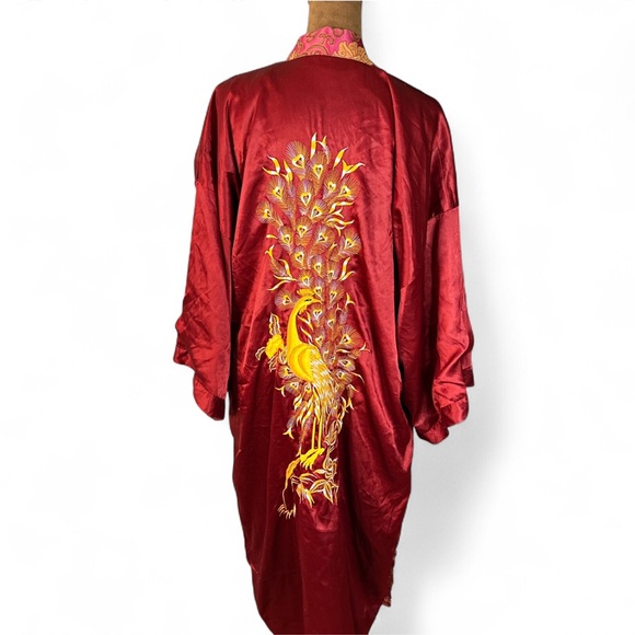 Vintage Peacock Embroidered Robe